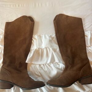Brown Suede slouchy cowboy boots